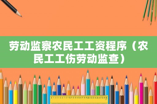勞動監察農民工工資程序（農民工工傷勞動監查）