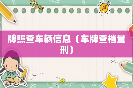 牌照查車輛信息（車牌查檔量刑）