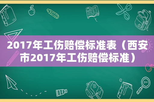 2017年工傷賠償標準表（西安市2017年工傷賠償標準）