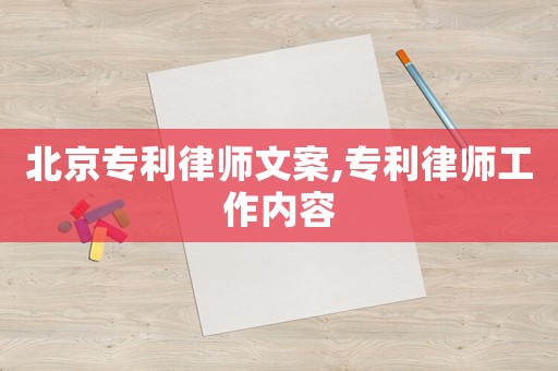 北京專利律師文案,專利律師工作內(nèi)容