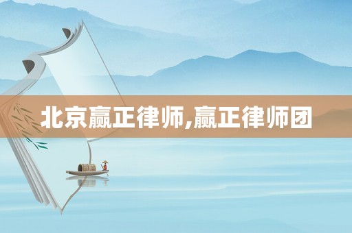 北京贏正律師,贏正律師團
