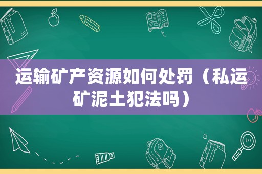 運輸?shù)V產(chǎn)資源如何處罰（私運礦泥土犯法嗎）