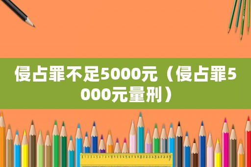 侵占罪不足5000元（侵占罪5000元量刑）