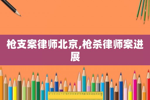 槍支案律師北京,槍殺律師案進展