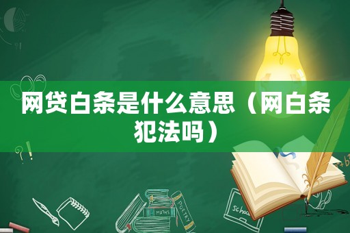 網貸白條是什么意思（網白條犯法嗎）