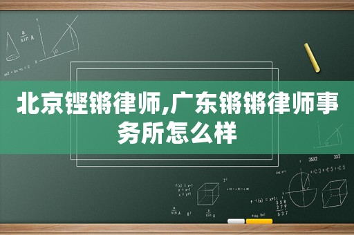 北京鏗鏘律師,廣東鏘鏘律師事務所怎么樣