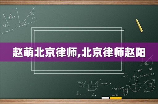 趙萌北京律師,北京律師趙陽