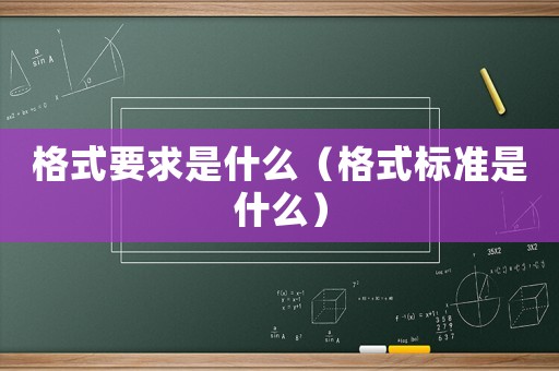 格式要求是什么（格式標(biāo)準(zhǔn)是什么）