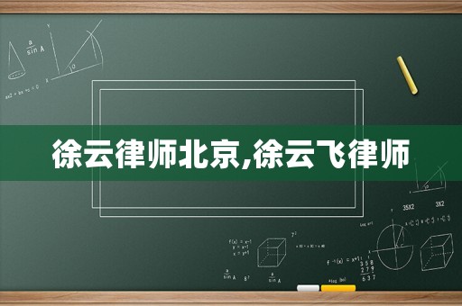 徐云律師北京,徐云飛律師