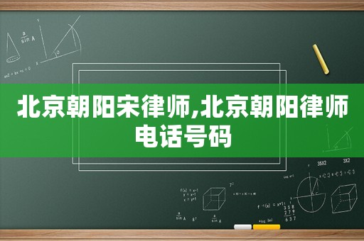 北京朝陽宋律師,北京朝陽律師電話號碼
