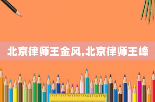 北京律師王金風,北京律師王峰