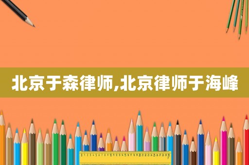 北京于森律師,北京律師于海峰
