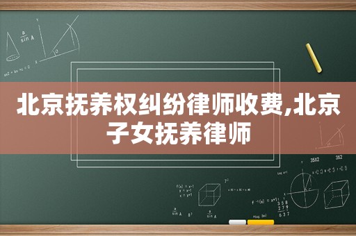 北京撫養權糾紛律師收費,北京子女撫養律師