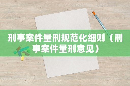 刑事案件量刑規范化細則（刑事案件量刑意見）