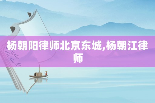 楊朝陽律師北京東城,楊朝江律師
