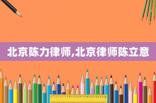 北京陳力律師,北京律師陳立意