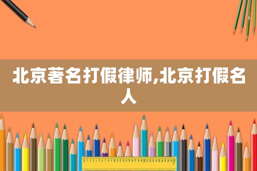 北京著名打假律師,北京打假名人