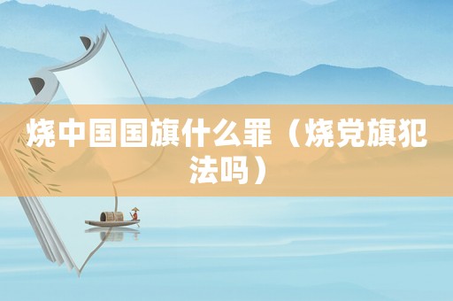 燒中國國旗什么罪（燒黨旗犯法嗎）