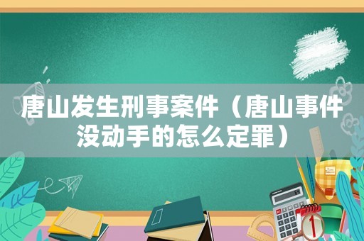 唐山發生刑事案件（唐山事件沒動手的怎么定罪）