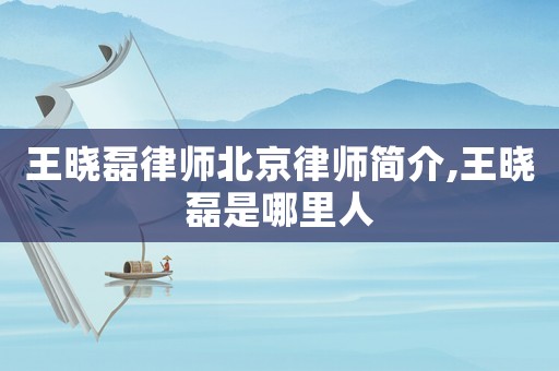 王曉磊律師北京律師簡介,王曉磊是哪里人