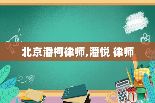 北京潘柯律師,潘悅 律師