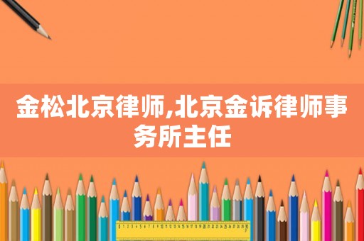 金松北京律師,北京金訴律師事務所主任
