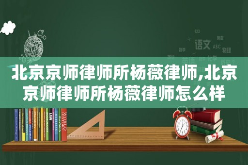 北京京師律師所楊薇律師,北京京師律師所楊薇律師怎么樣