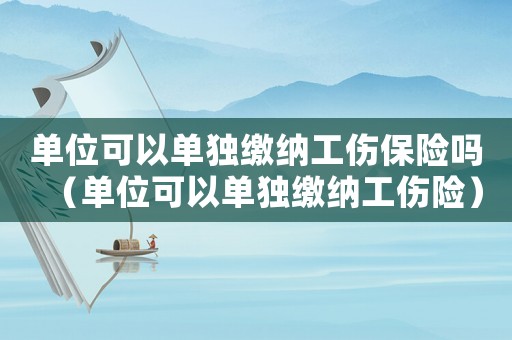 單位可以單獨(dú)繳納工傷保險(xiǎn)嗎（單位可以單獨(dú)繳納工傷險(xiǎn)）