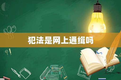 犯法是網上通緝嗎