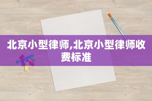 北京小型律師,北京小型律師收費標準