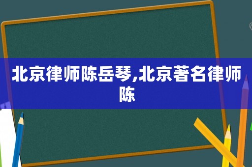 北京律師陳岳琴,北京著名律師陳