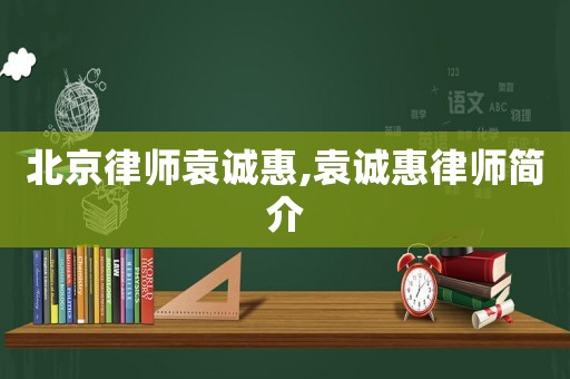 北京律師袁誠惠,袁誠惠律師簡介