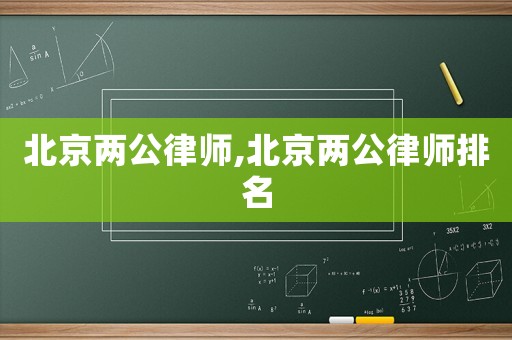 北京兩公律師,北京兩公律師排名