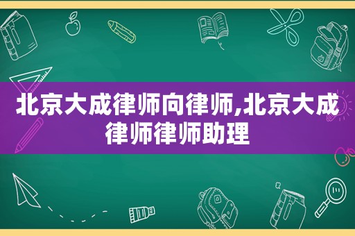 北京大成律師向律師,北京大成律師律師助理