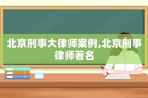 北京刑事大律師案例,北京刑事律師著名