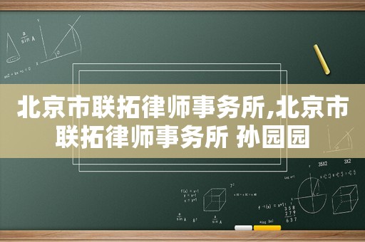 北京市聯拓律師事務所,北京市聯拓律師事務所 孫園園