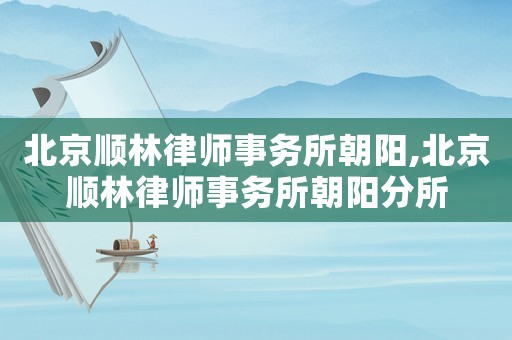 北京順林律師事務(wù)所朝陽(yáng),北京順林律師事務(wù)所朝陽(yáng)分所