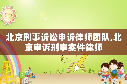 北京刑事訴訟申訴律師團隊,北京申訴刑事案件律師