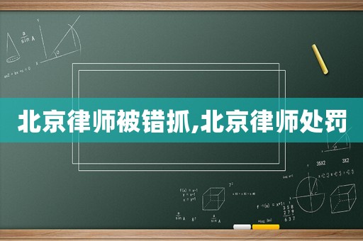 北京律師被錯(cuò)抓,北京律師處罰