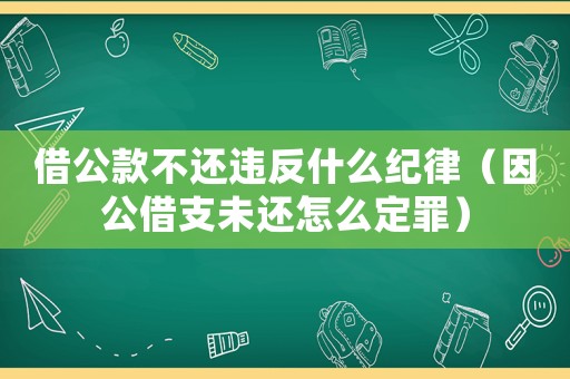 借公款不還違反什么紀律（因公借支未還怎么定罪）