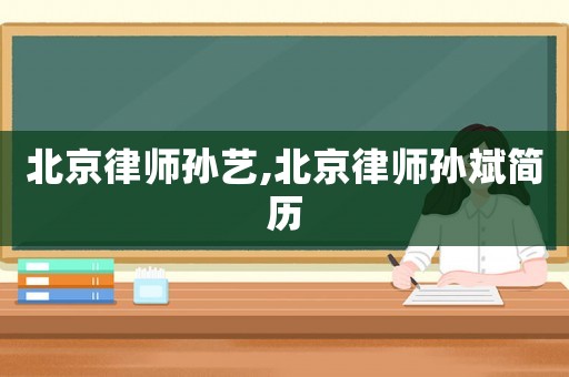 北京律師孫藝,北京律師孫斌簡歷
