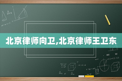 北京律師向衛,北京律師王衛東