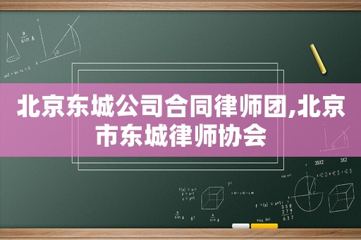 北京東城公司合同律師團,北京市東城律師協會