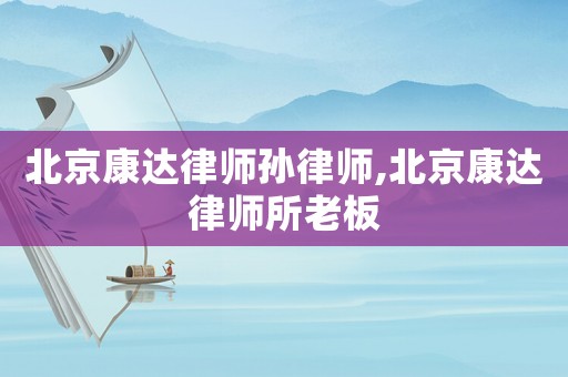 北京康達律師孫律師,北京康達律師所老板