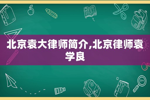 北京袁大律師簡介,北京律師袁學(xué)良
