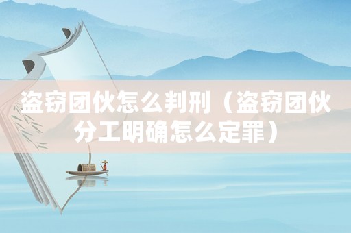 盜竊團伙怎么判刑（盜竊團伙分工明確怎么定罪）
