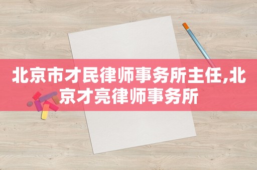 北京市才民律師事務所主任,北京才亮律師事務所