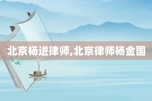 北京楊進律師,北京律師楊金國