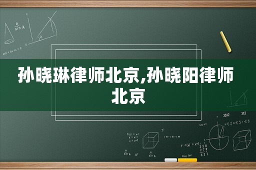 孫曉琳律師北京,孫曉陽律師 北京