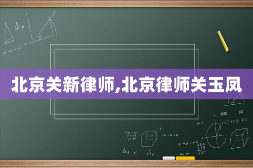 北京關新律師,北京律師關玉鳳